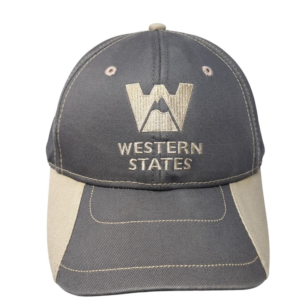 Western States Baseball Cap Gray One Size Adjustable Embroidered 6 Panel BDA